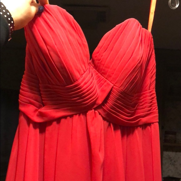 Red floor length dress by Mori Lee - Picture 4 of 8